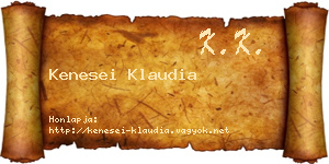 Kenesei Klaudia névjegykártya